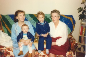 Helen Baird(Grandma), Heather Pearce (Mom) Me and Sharon, 1970